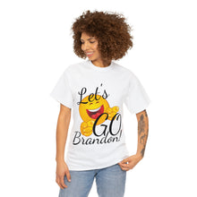 Load image into Gallery viewer, A Let&#39;s GO Brandon emoji Unisex Heavy Cotton Tee
