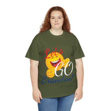 Load image into Gallery viewer, A Let&#39;s GO Brandon emoji Unisex Heavy Cotton Tee
